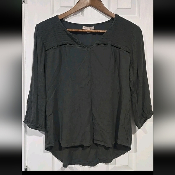 Dress Barn Tops - Dress Barn Women's M Dark Green Fairy Boho Peasant Top Gauze Fall Whimsigoth